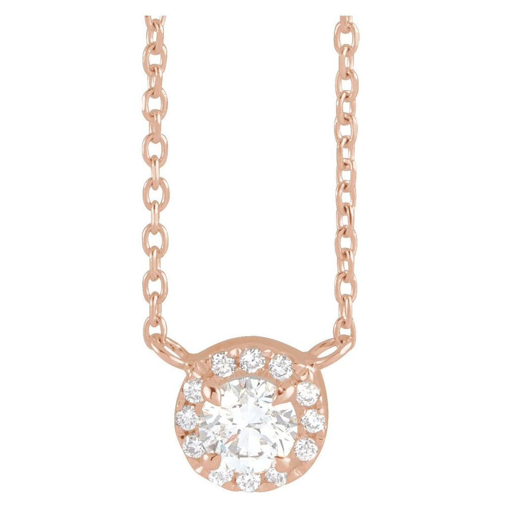 1/3 CTW Natural Diamond Necklace in 14k rose gold