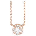 1/3 CTW Natural Diamond Necklace in 14k rose gold