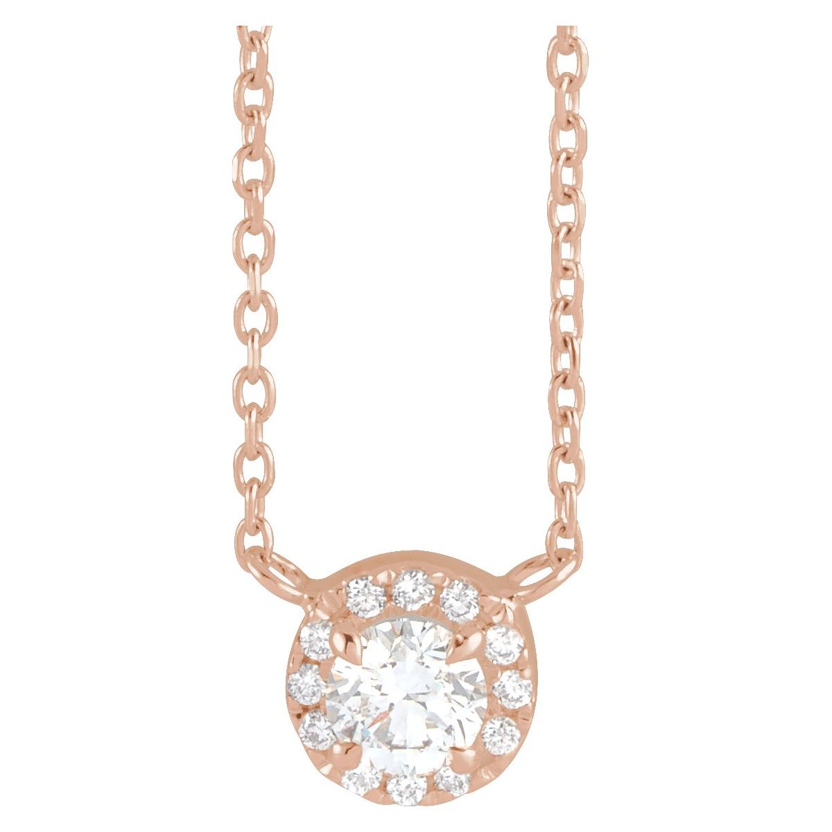 1/3 CTW Natural Diamond Necklace in 14k rose gold