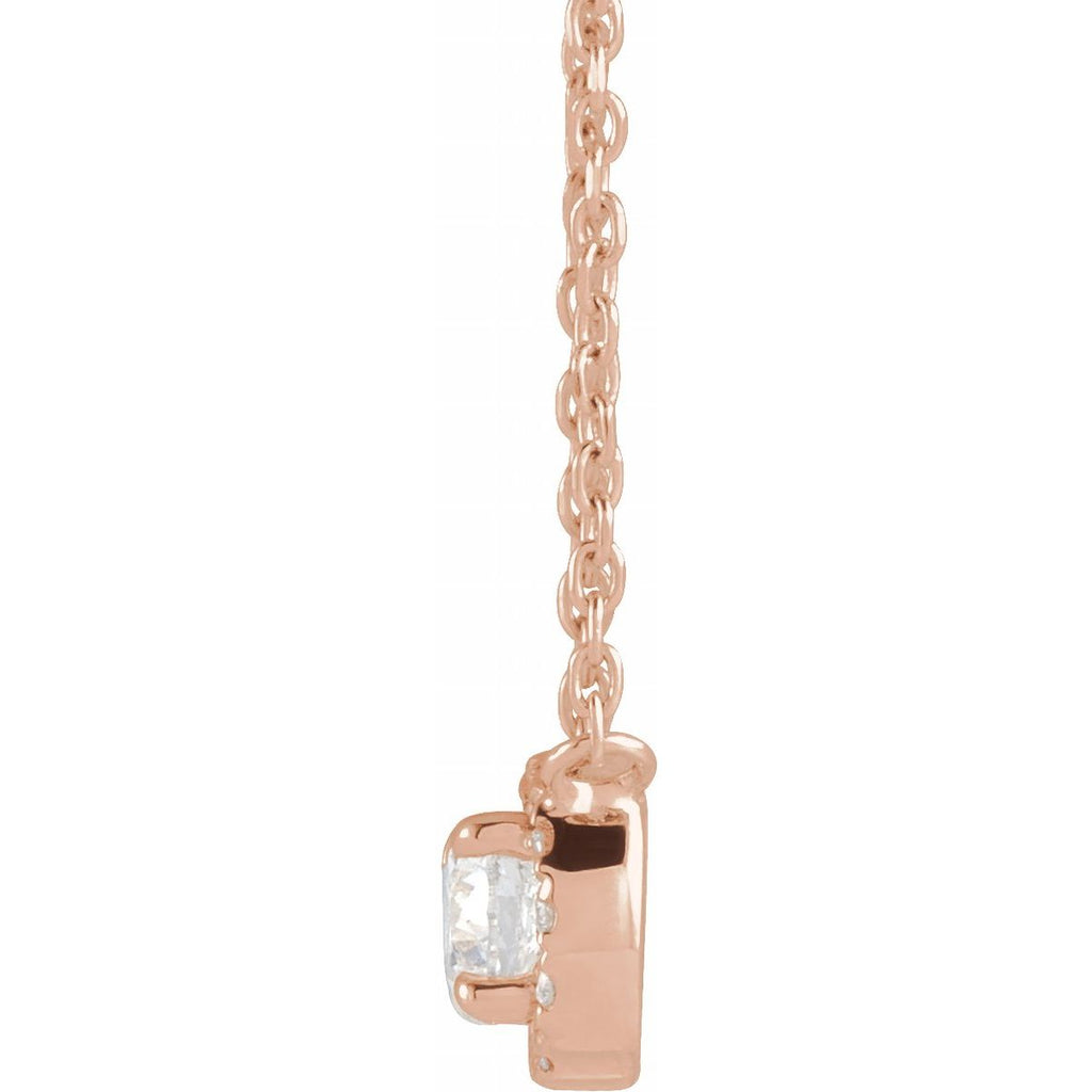 1/3 CTW Natural Diamond Necklace in 14k rose gold