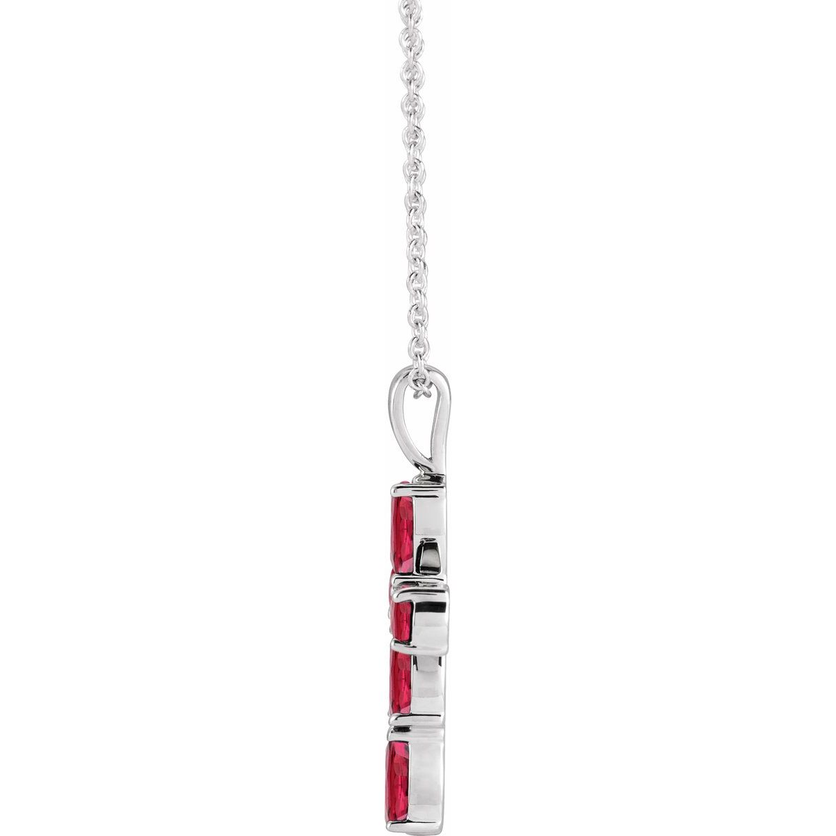 Natural Ruby Cross Necklace