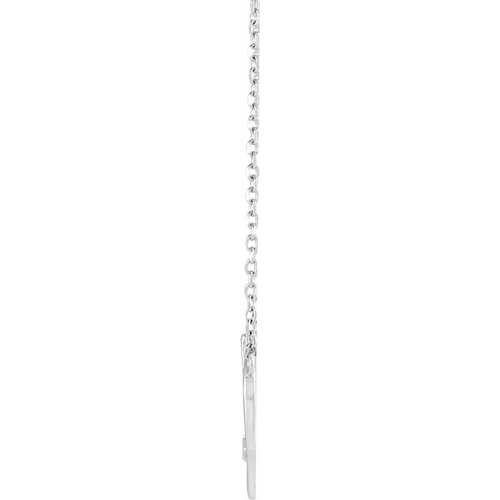.015 CT Natural Diamond Heart & Cross Necklace in 14k white gold