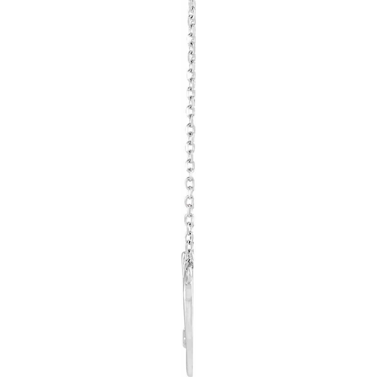 .015 CT Natural Diamond Heart & Cross Necklace in 14k white gold