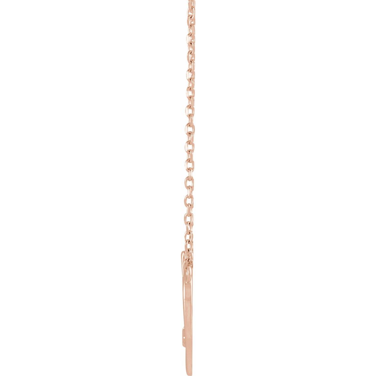 .015 CT Natural Diamond Heart & Cross Necklace in 14k rose gold