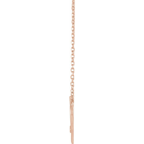 .015 CT Natural Diamond Heart & Cross Necklace in 14k rose gold