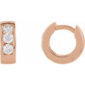 1/3 CTW Natural Diamond 10 mm Hinged Hoop Earrings in 14k rose gold