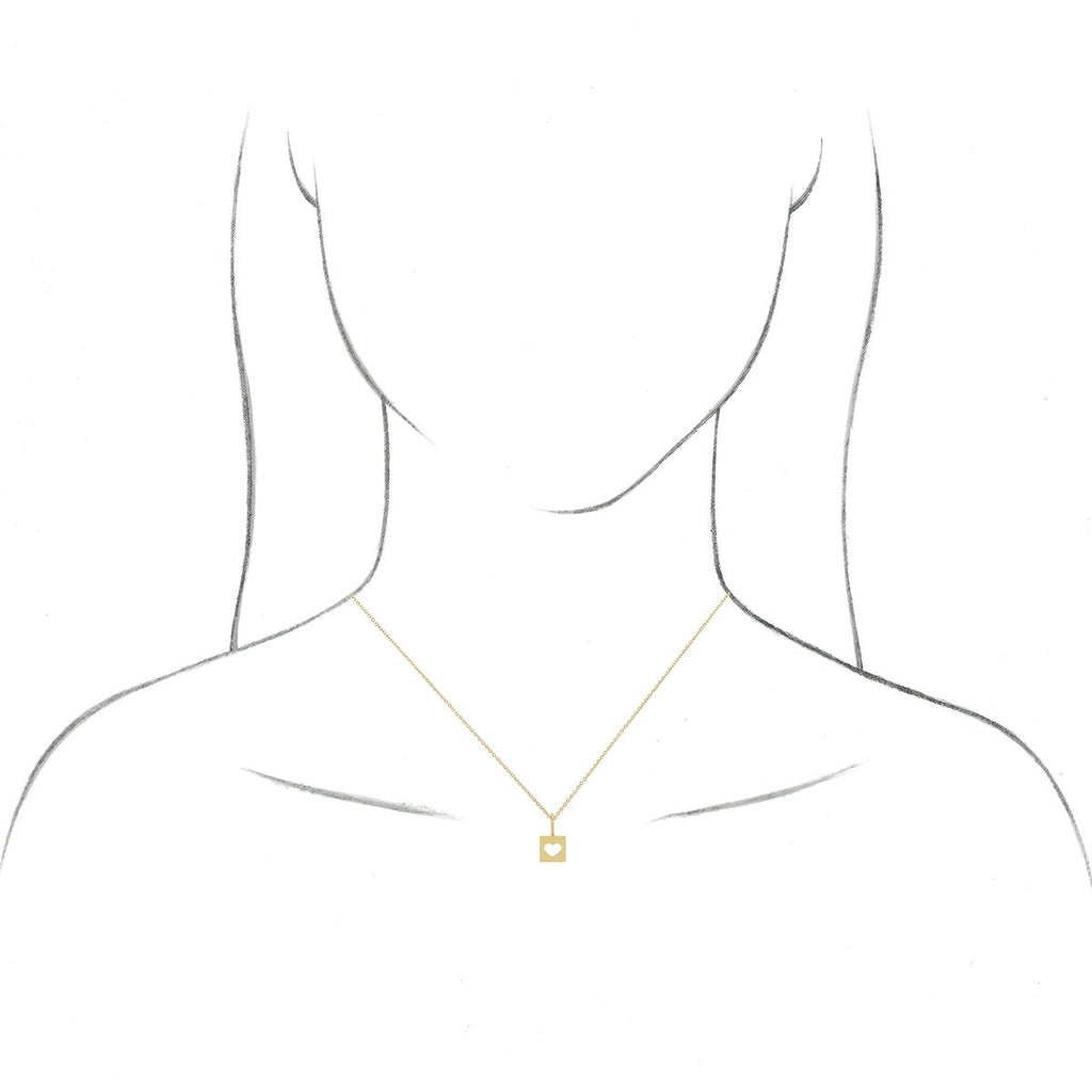 Pierced Heart Charm/Pendant in 14k rose gold