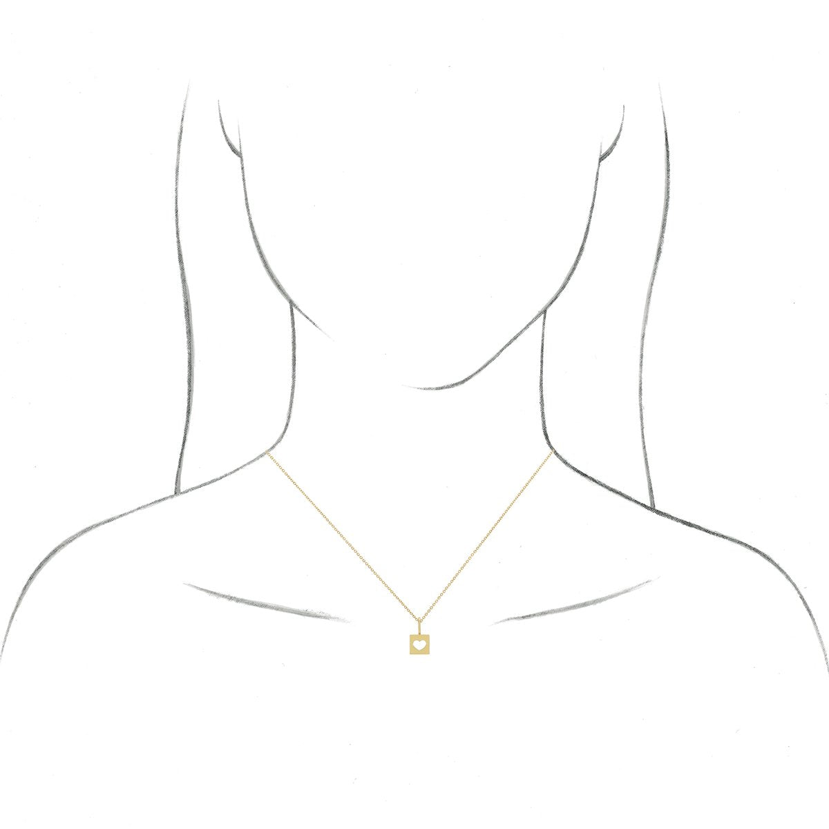 Pierced Heart Charm/Pendant in 14k rose gold