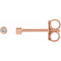 .03 CTW Natural Diamond Micro Bezel-Set Earrings in 14k rose gold