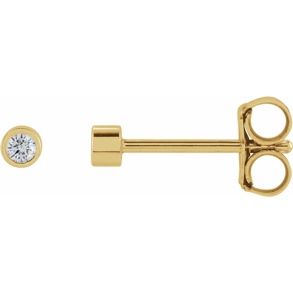 .04 CTW Natural Diamond Micro Bezel-Set Earrings in 14k yellow gold