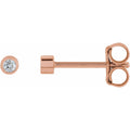 .04 CTW Natural Diamond Micro Bezel-Set Earrings in 14k rose gold