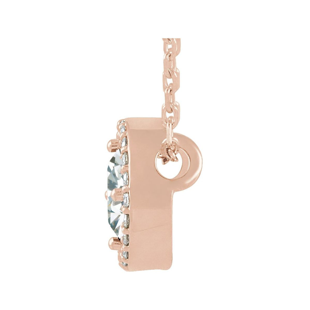 1/2 CTW Natural Diamond Necklace in 14k rose gold