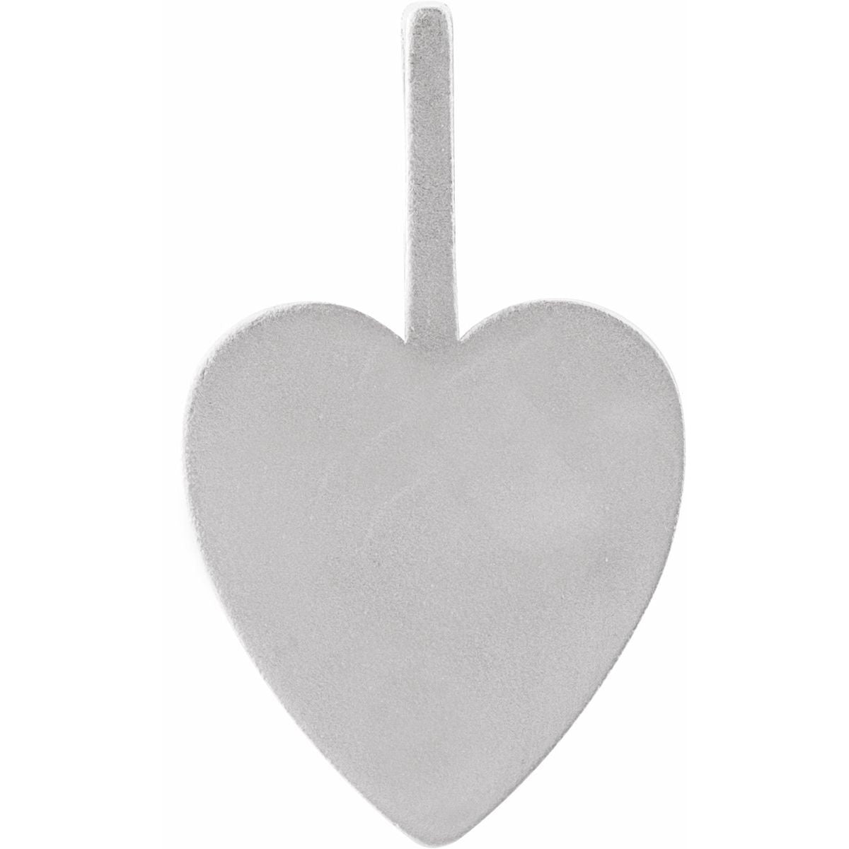 Engravable Heart Charm/Pendant in 14k white gold