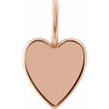 Engravable Heart Charm/Pendant in 14k rose gold
