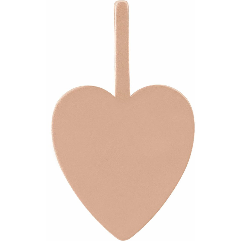 Engravable Heart Charm/Pendant in 14k rose gold