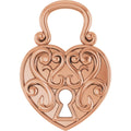 15.3x10.7 mm Vintage-Inspired Lock Pendant in 14k rose gold