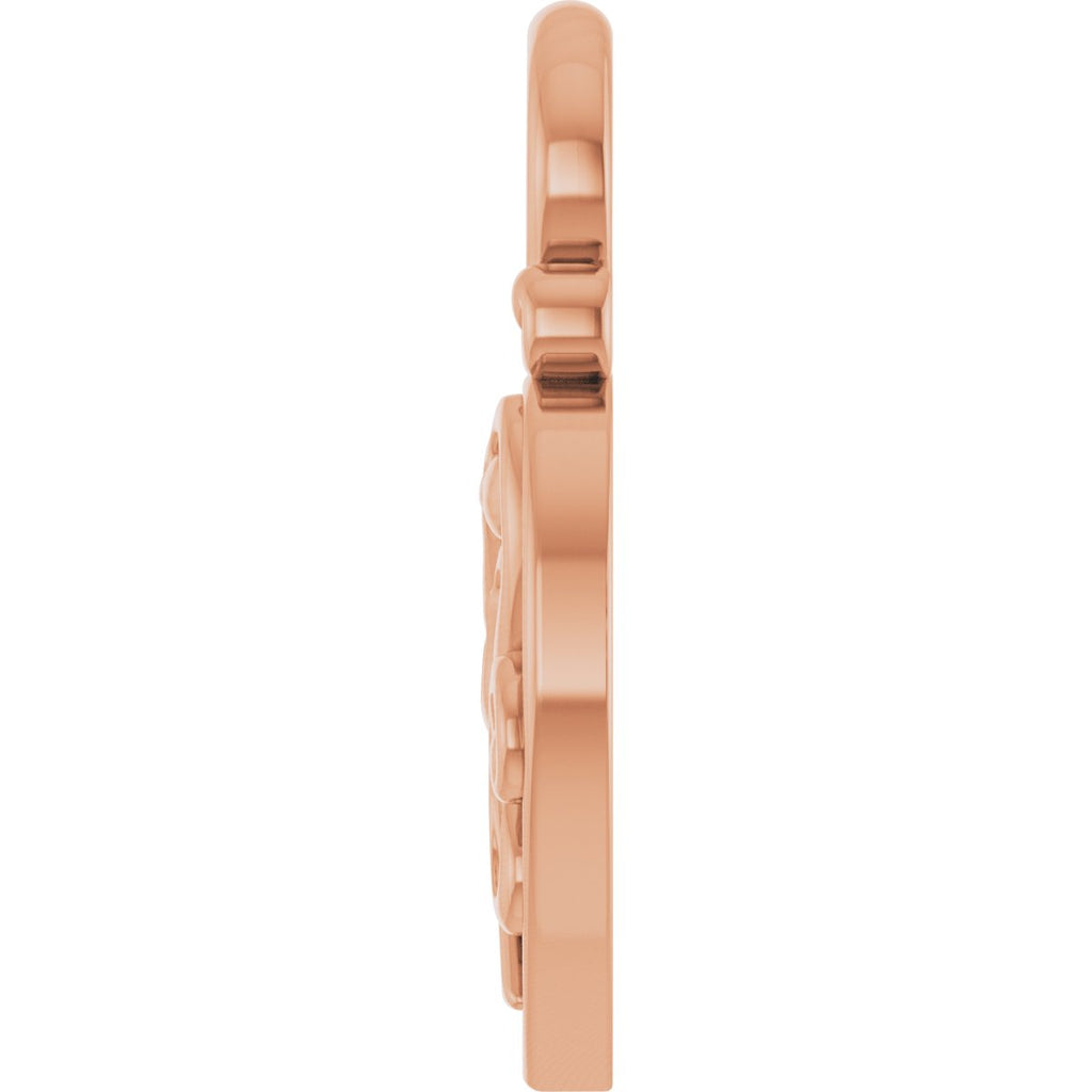 15.3x10.7 mm Vintage-Inspired Lock Pendant in 14k rose gold