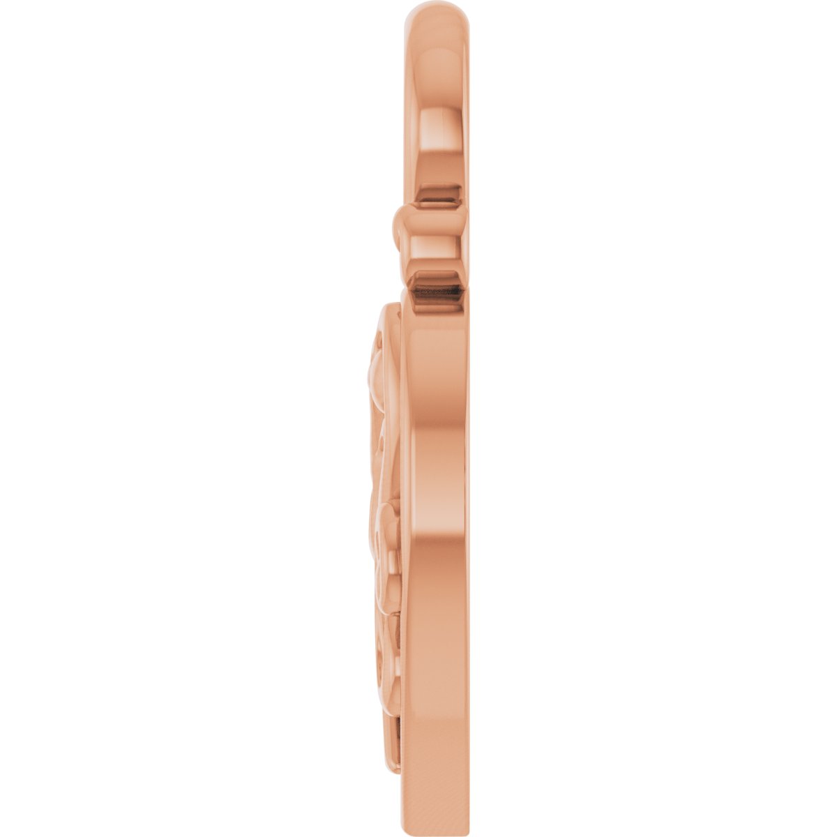 15.3x10.7 mm Vintage-Inspired Lock Pendant in 14k rose gold