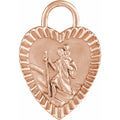 St. Christopher Heart Medal Pendant in 14k rose gold