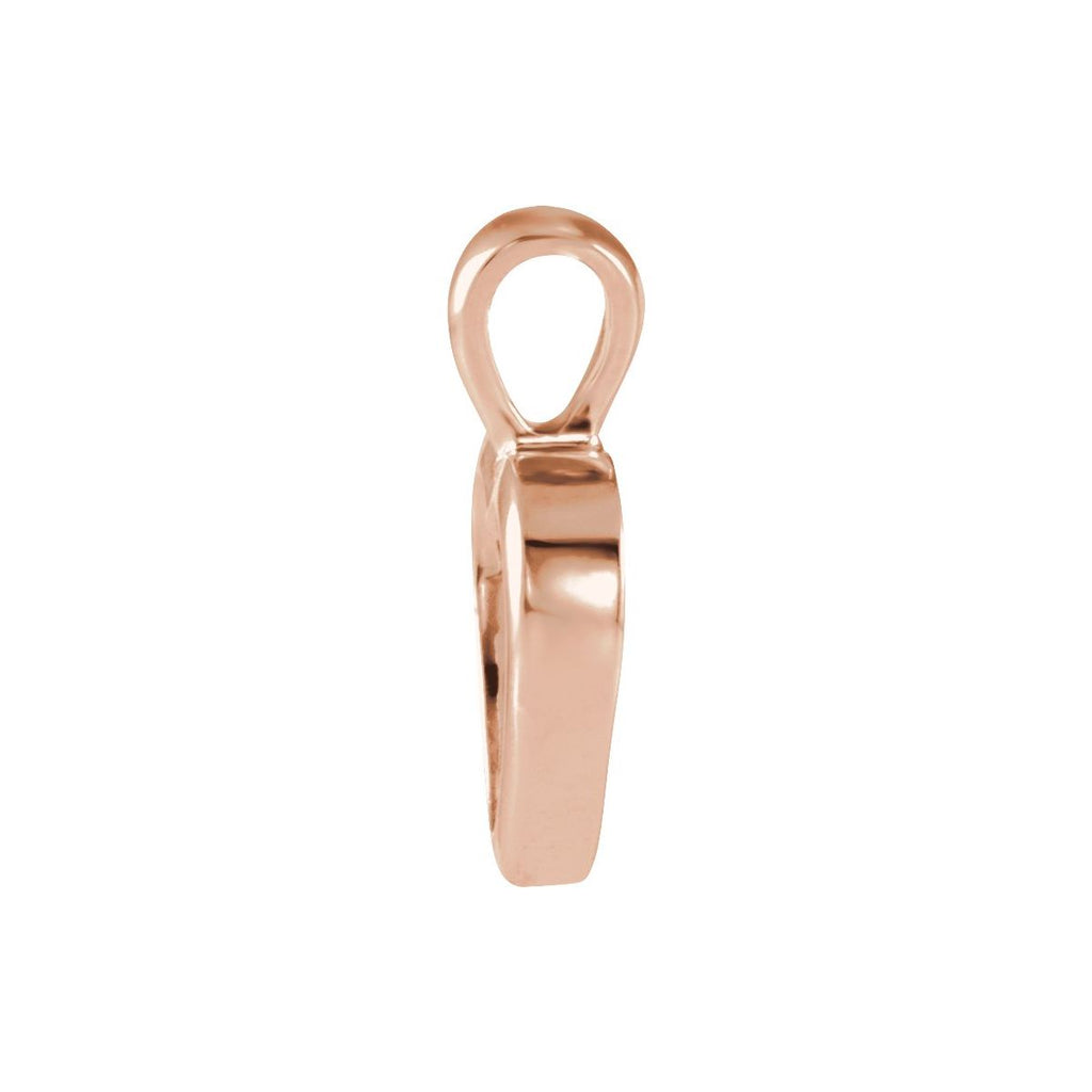 15x10 mm Open Heart Pendant in 14k rose gold