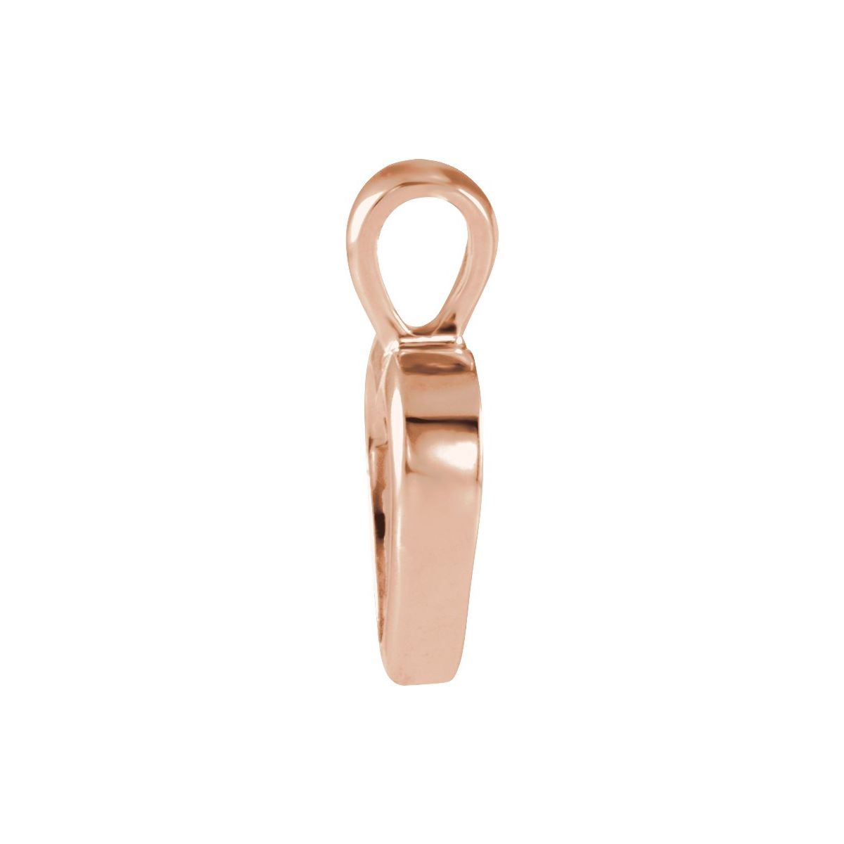 15x10 mm Open Heart Pendant in 14k rose gold