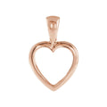 15x10 mm Open Heart Pendant in 14k rose gold