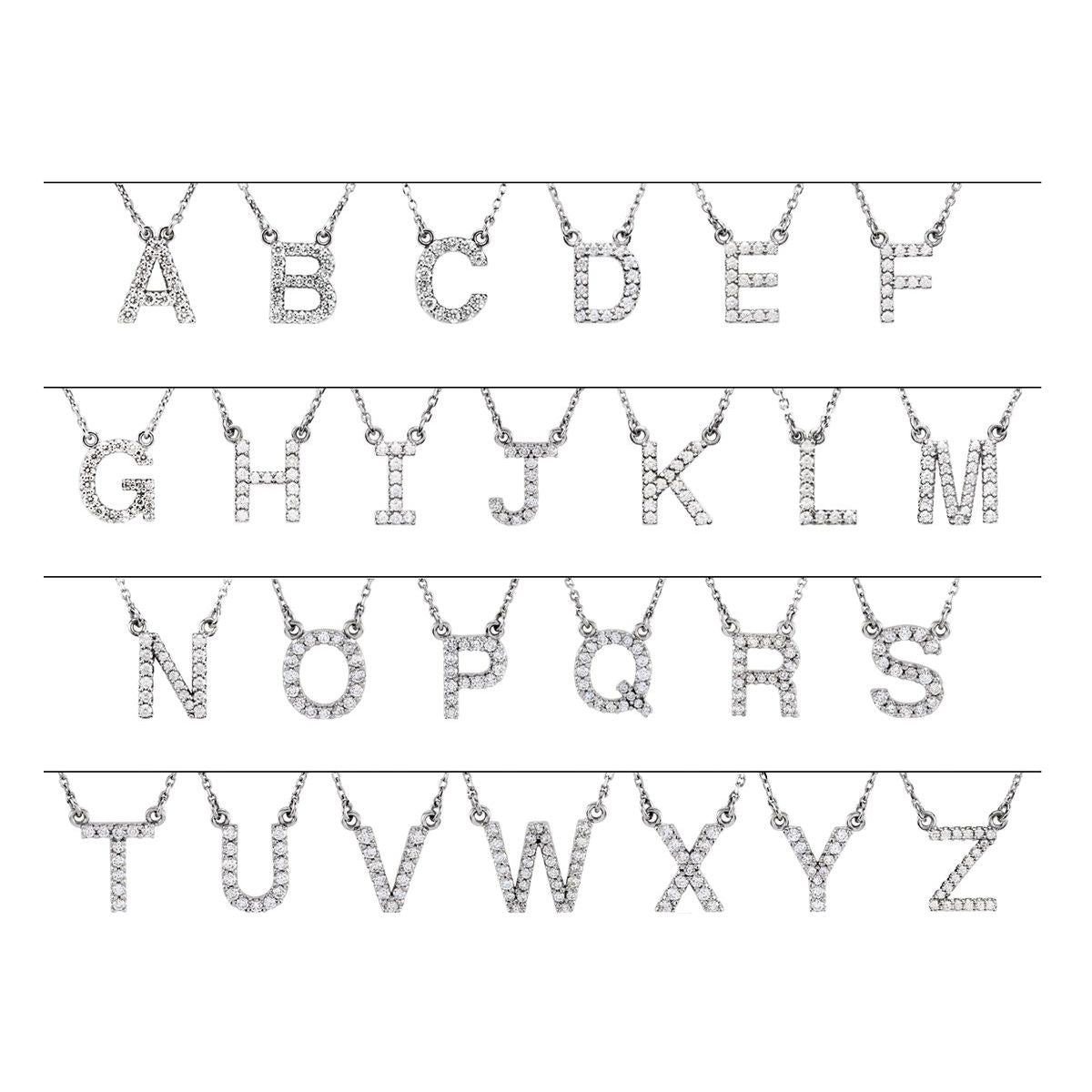 1/8 CTW Natural Diamond Initial M Necklace in 14k yellow gold