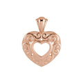 12.9x10.1 mm Heart Pendant in 14k rose gold