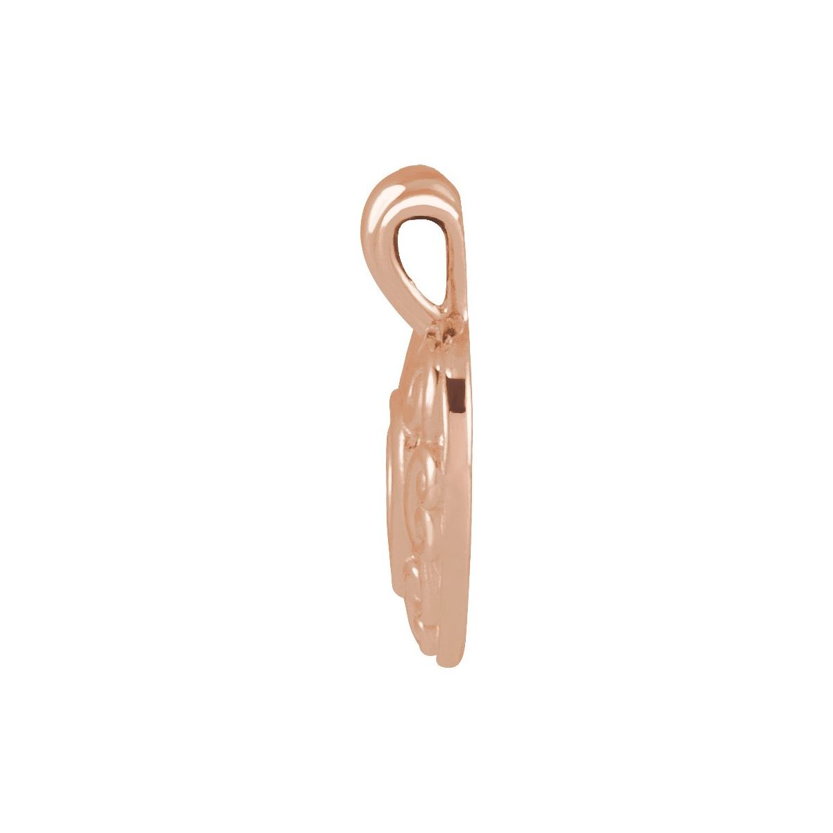 12.9x10.1 mm Heart Pendant in 14k rose gold