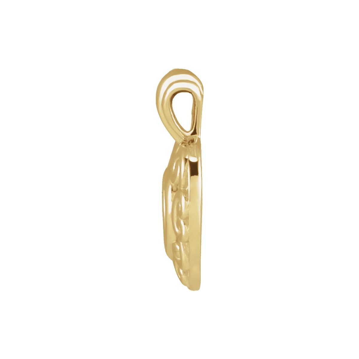 12.9x10.1 mm Heart Pendant in 14k yellow gold