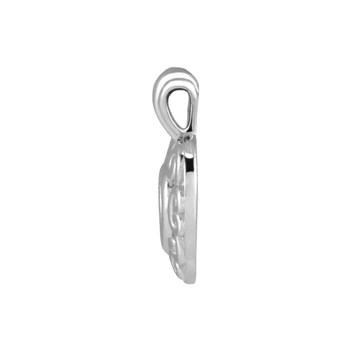 12.9x10.1 mm Heart Pendant in 14k white gold