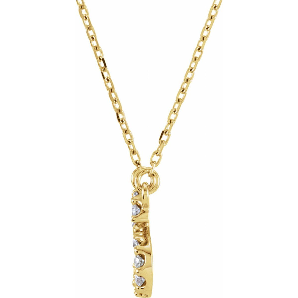 1/8 CTW Natural Diamond Initial M Necklace in 14k yellow gold