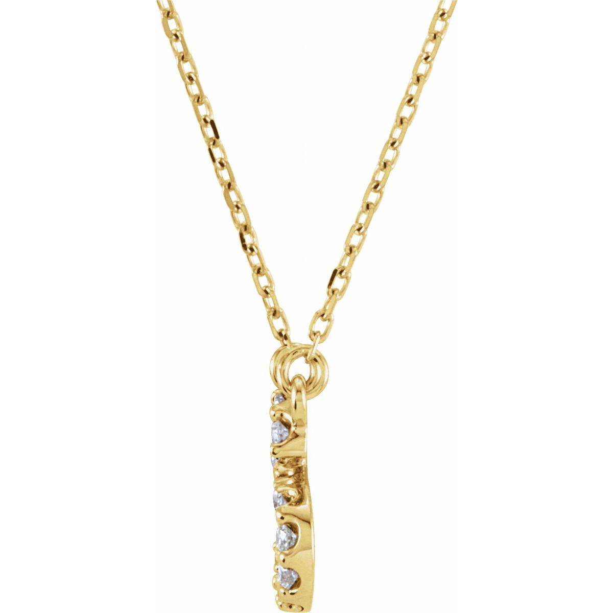 1/8 CTW Natural Diamond Initial M Necklace in 14k yellow gold