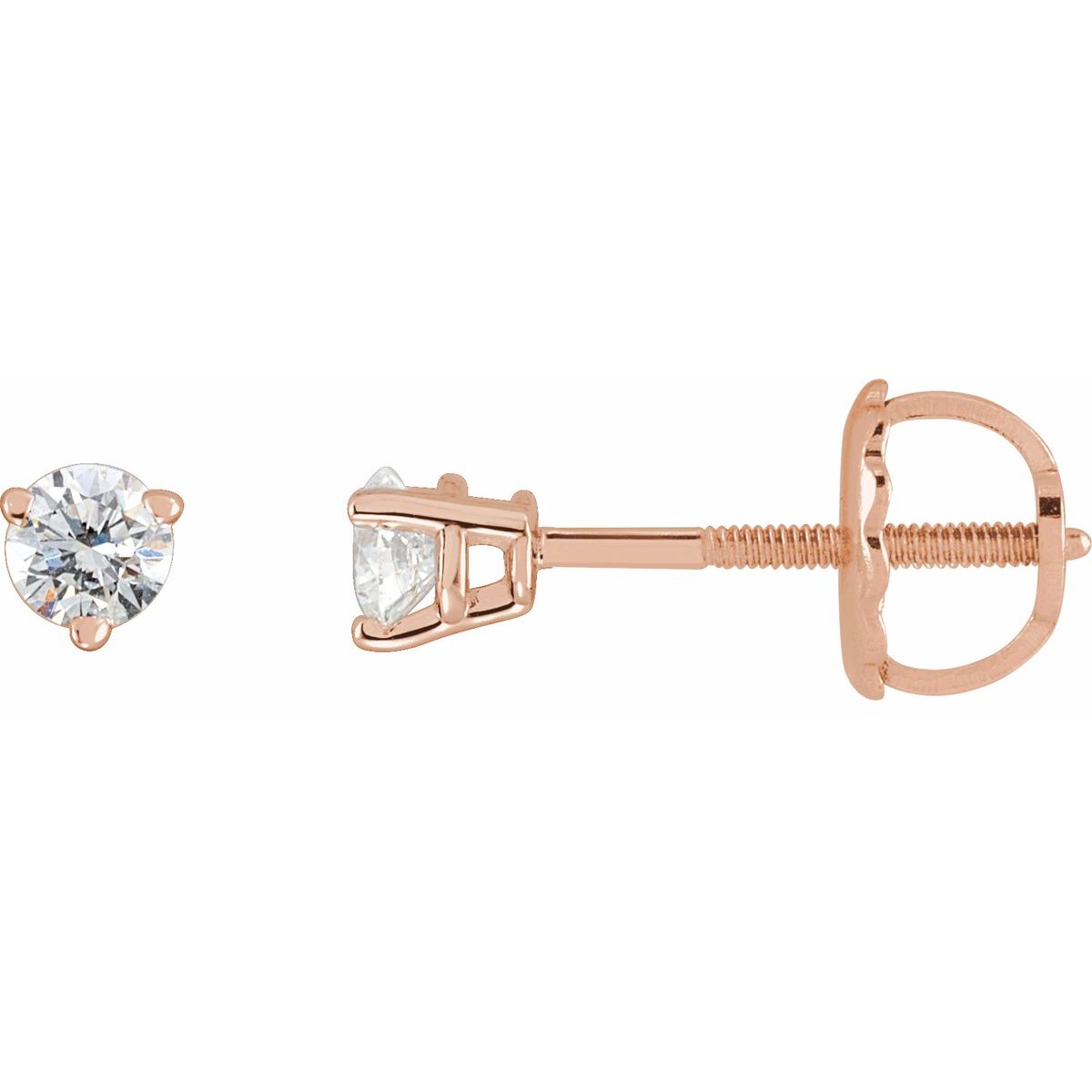 .06 CTW Natural Diamond Earrings in 14k rose gold