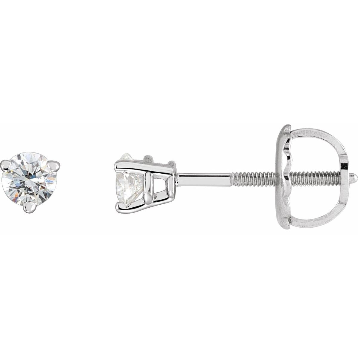 .06 CTW Natural Diamond Earrings in 14k white gold