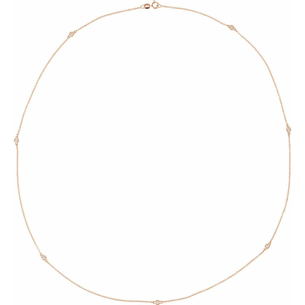 1 3/4 CTW Natural Diamond 7-Station Necklace in 14k rose gold