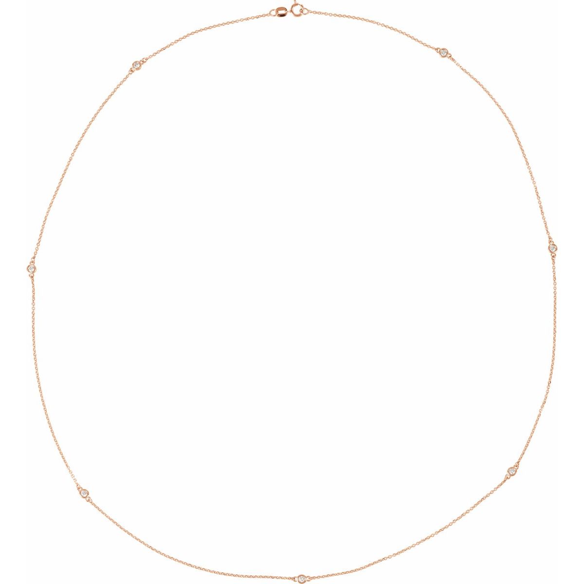 1 3/4 CTW Natural Diamond 7-Station Necklace in 14k rose gold