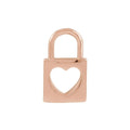 13.6x9 mm Cutout Heart Lock Pendant in 14k rose gold