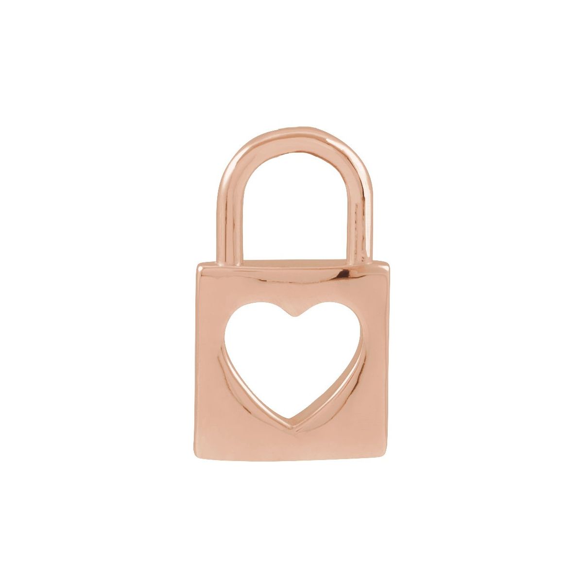 13.6x9 mm Cutout Heart Lock Pendant in 14k rose gold