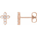 3/4 CTW Natural Diamond Cross Earrings in 14k rose gold