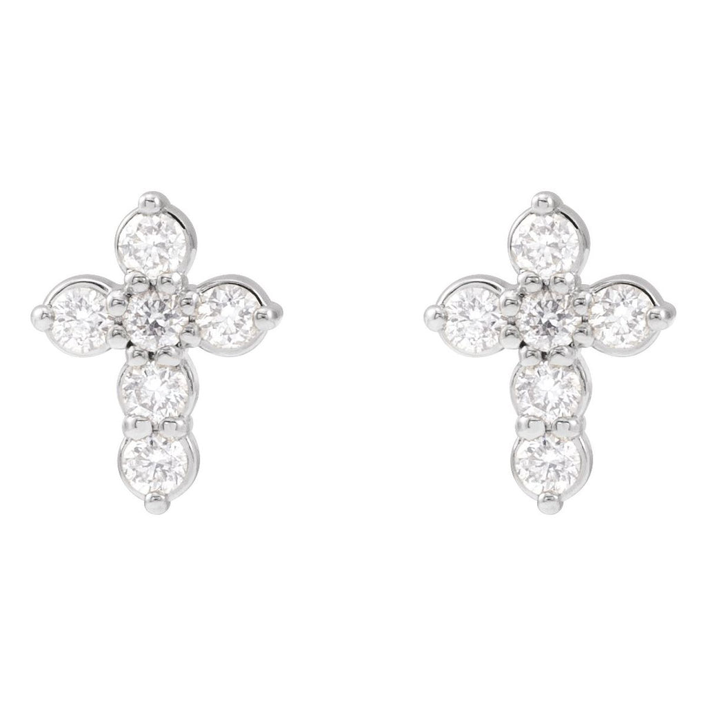 3/4 CTW Natural Diamond Cross Earrings