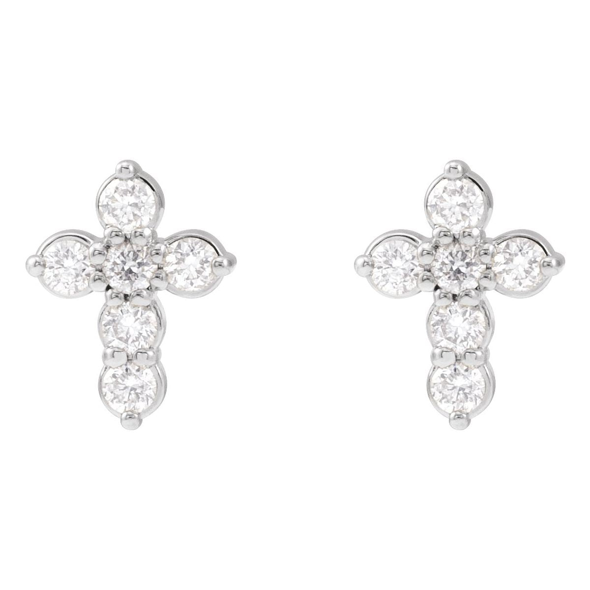 3/4 CTW Natural Diamond Cross Earrings