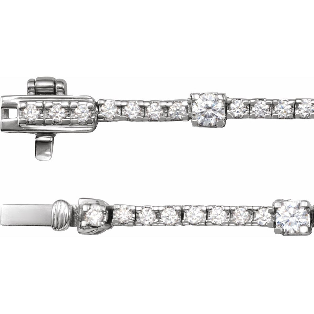 4 CTW Lab-Grown Diamond Line Necklace in 14k white gold
