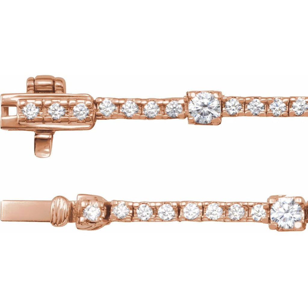 4 CTW Lab-Grown Diamond Line Necklace in 14k rose gold