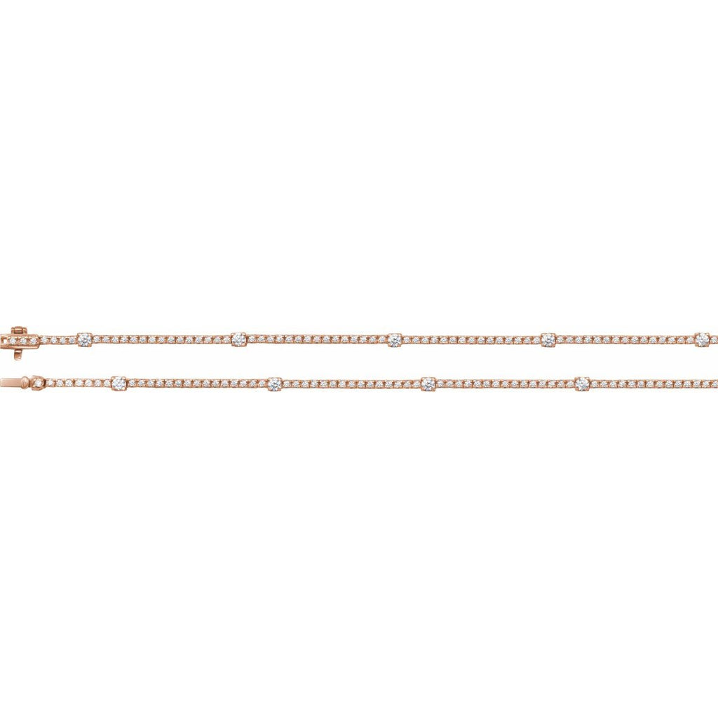 4 CTW Lab-Grown Diamond Line Necklace in 14k rose gold