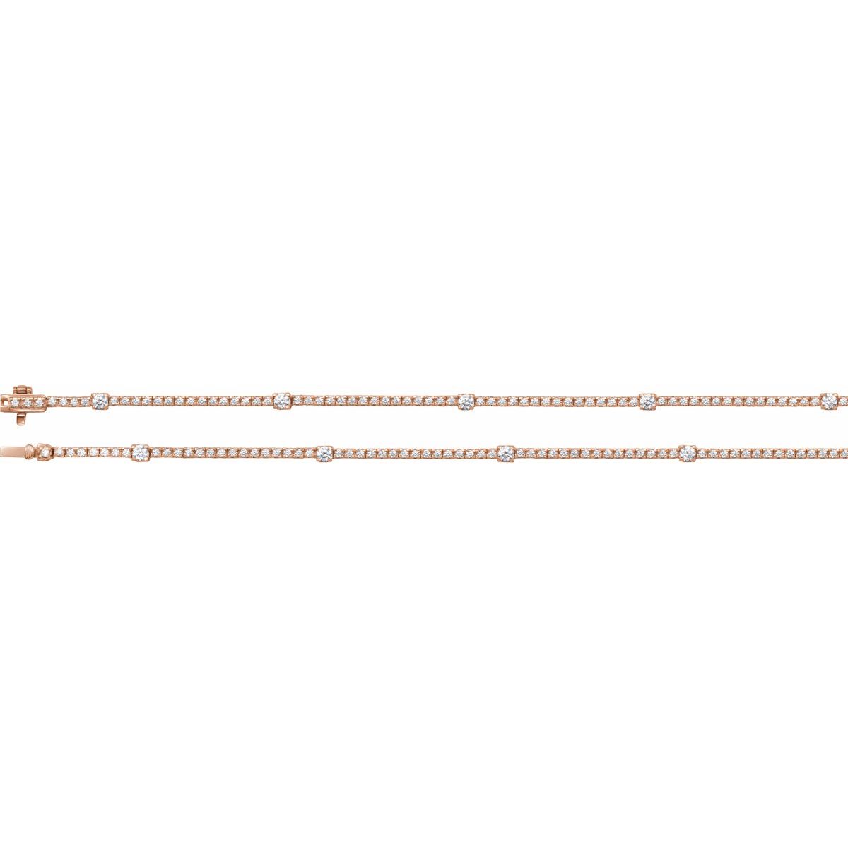 4 CTW Lab-Grown Diamond Line Necklace in 14k rose gold