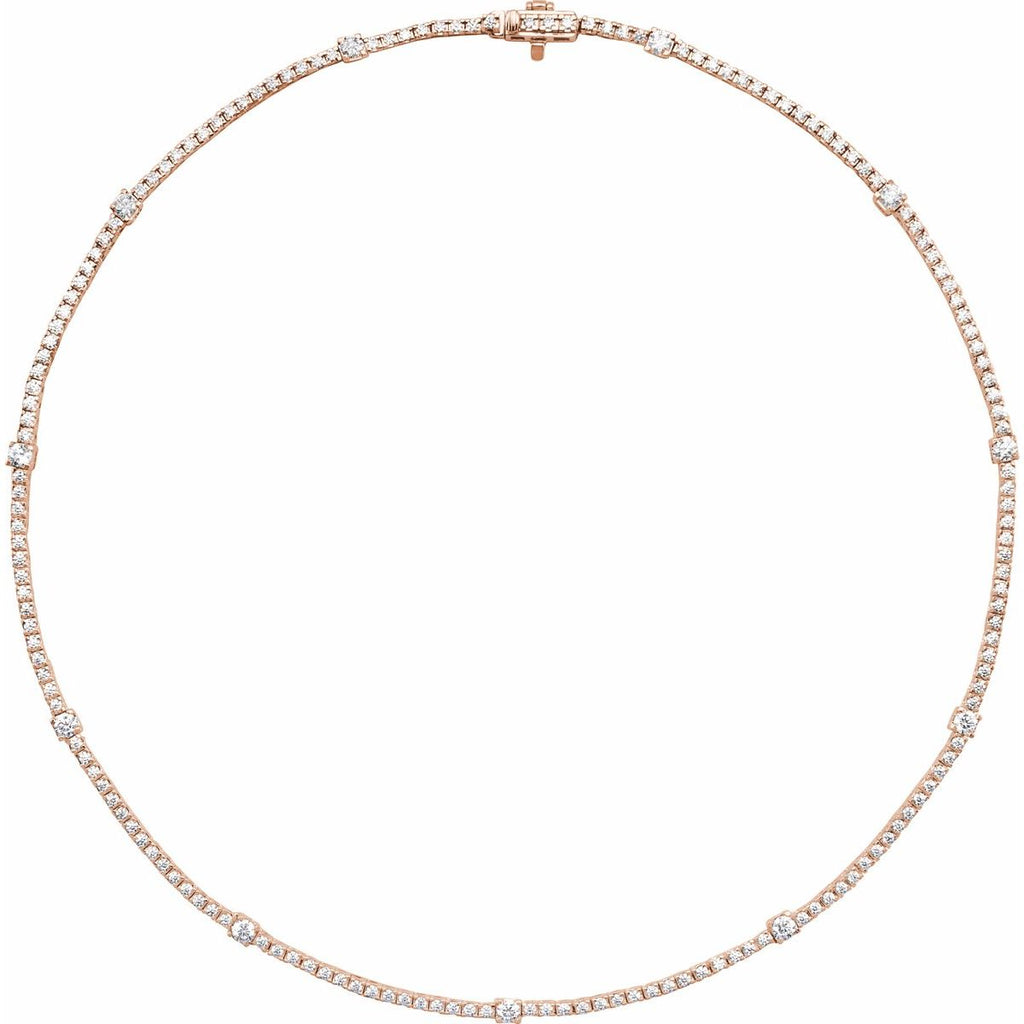 4 CTW Lab-Grown Diamond Line Necklace in 14k rose gold