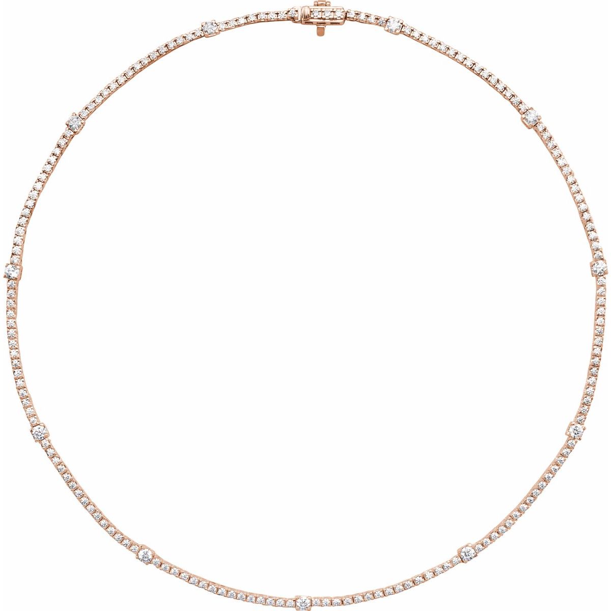 4 CTW Lab-Grown Diamond Line Necklace in 14k rose gold