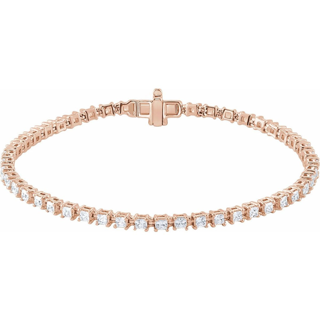 2 1/2 CTW Lab-Grown Diamond Line Bracelet in 14k rose gold
