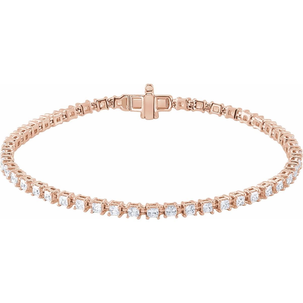 2 1/2 CTW Lab-Grown Diamond Line Bracelet in 14k rose gold